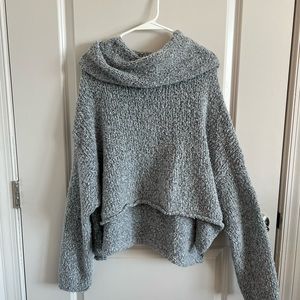 Free People Grey Oversized Knit Sweater M